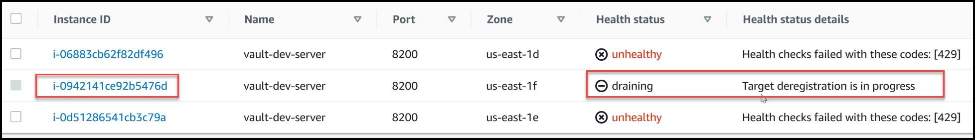 The LB is draining the leader