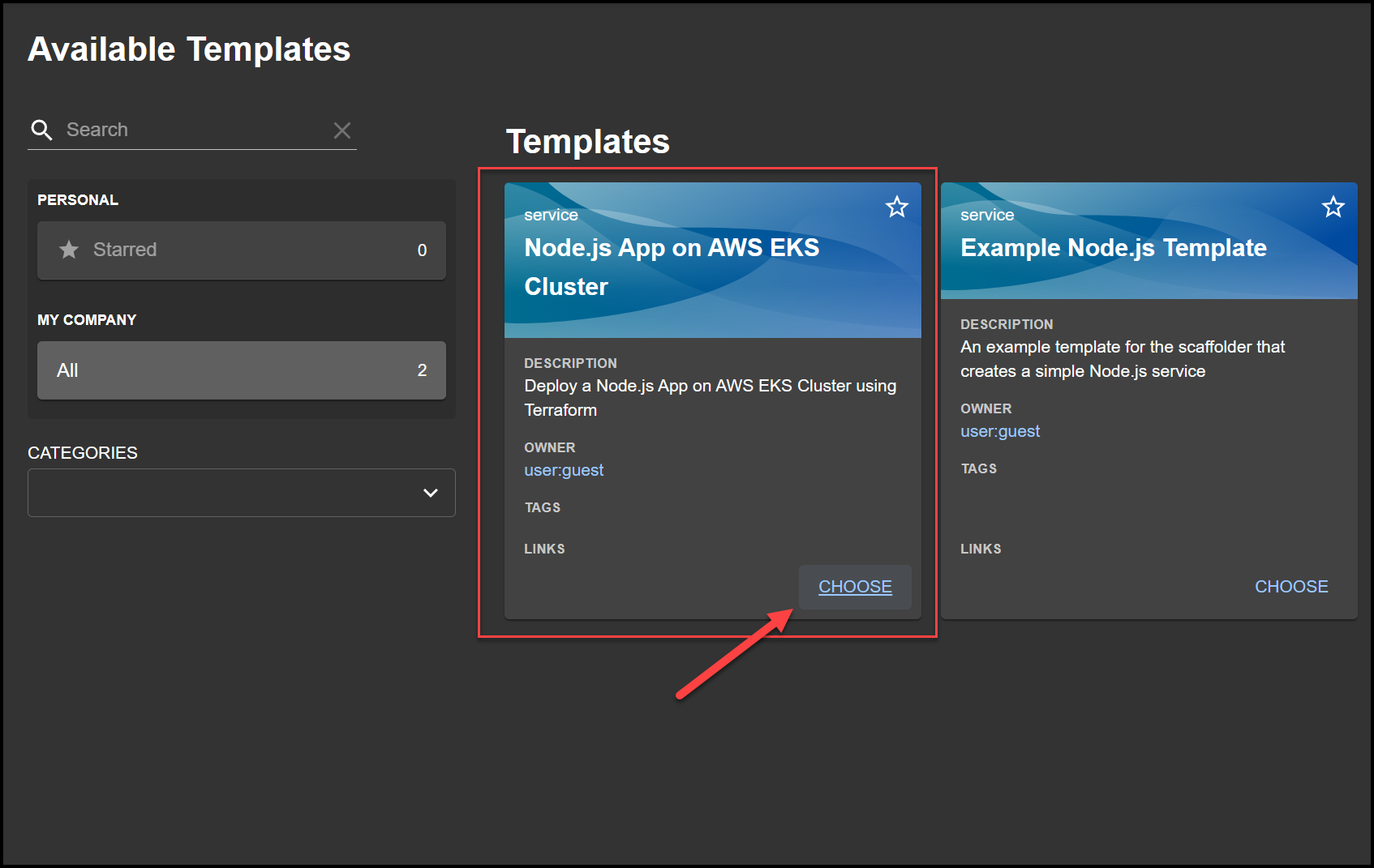 Choosing the Template