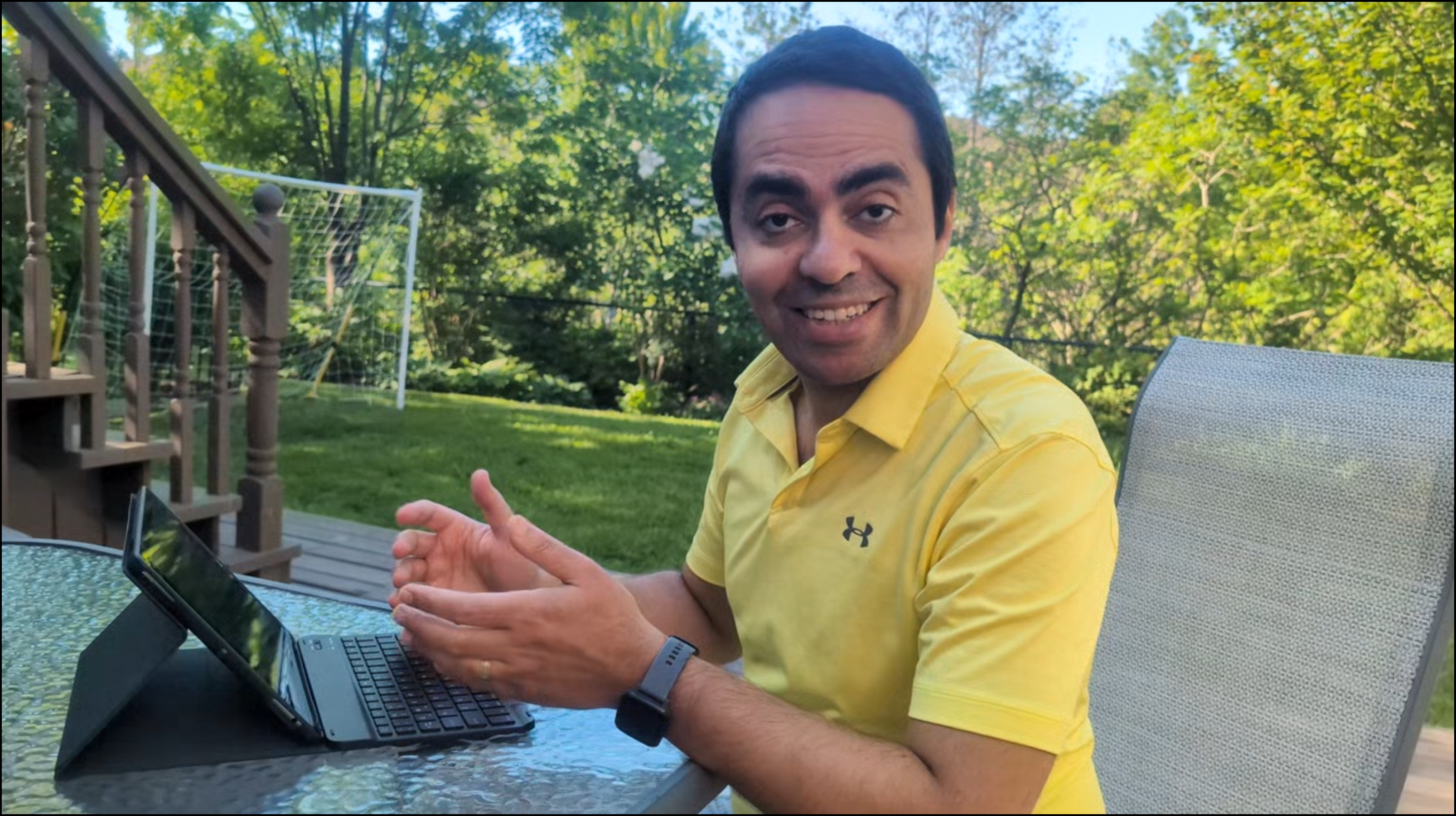 Me coding in my backyard