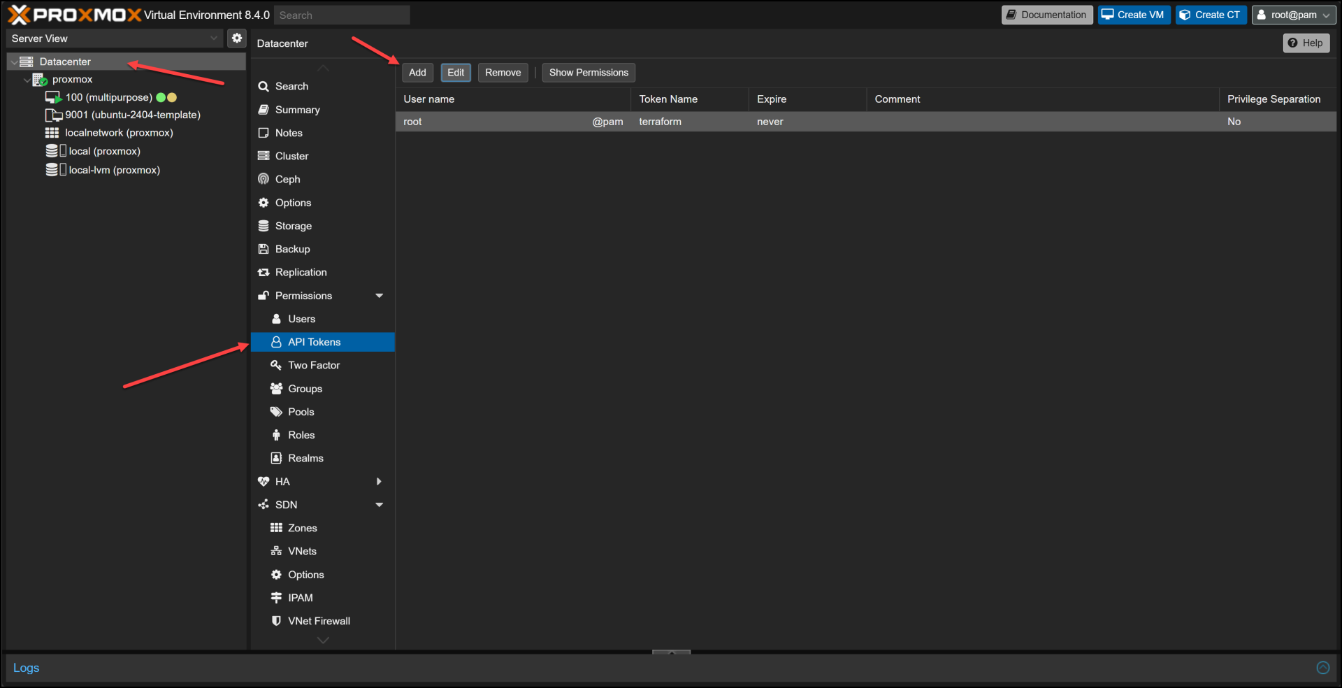 Mastering Packer Proxmox for Ubuntu 24.04 3 Creating an API Token in Proxmox UI
