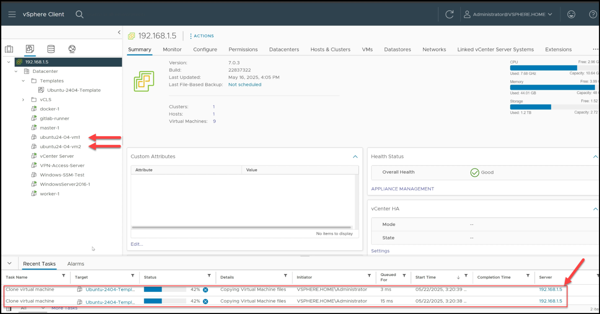 Terraform vSphere Provider: Automate Ubuntu 24.04 Install 4 Terraform Cloning the Packer VM Image and setting up the VMs