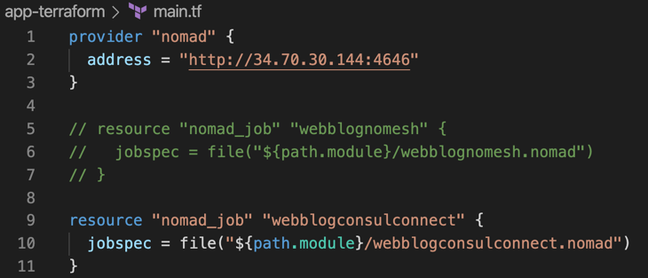 Webblog App Part 4 – HashiStack – Nomad Consul Vault Terraform 29 Terraform Config to Deploy a Nomad Job