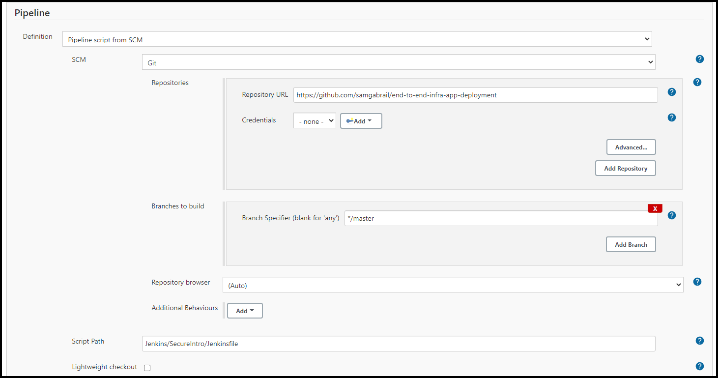 Jenkins Pipeline SCM