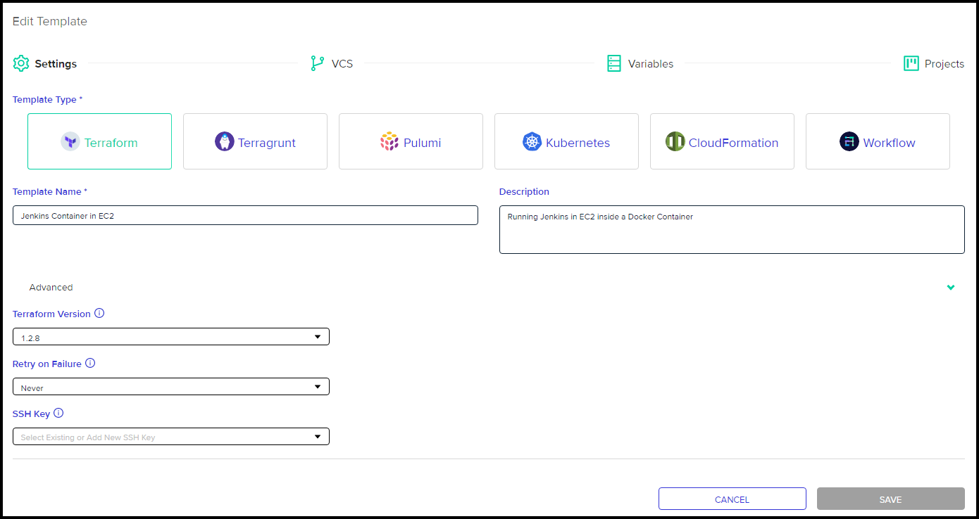 env0 - A Terraform Cloud Alternative 20 env0 Template Creation