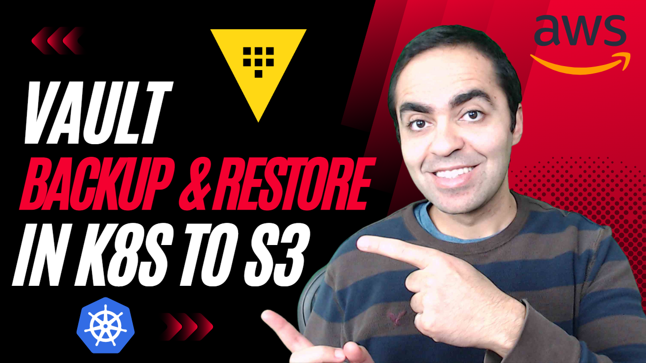 hashiCorp vault backup and restore raft snapshots from kubernetes to aws s3 main diagram