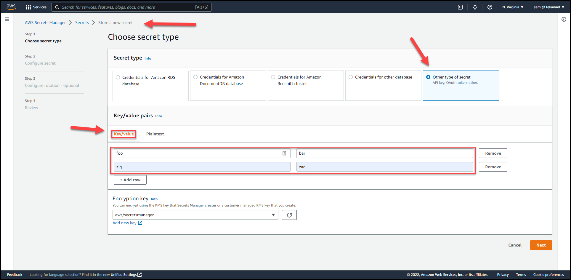 Migrate Secrets from AWS Secrets Manager to HashiCorp Vault with Terraform 19 Creating an AWS Key/value secret in Secrets Manager