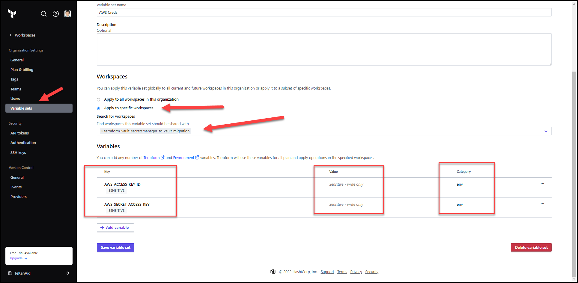 Migrate Secrets from AWS Secrets Manager to HashiCorp Vault with Terraform 128 AWS Variable Set