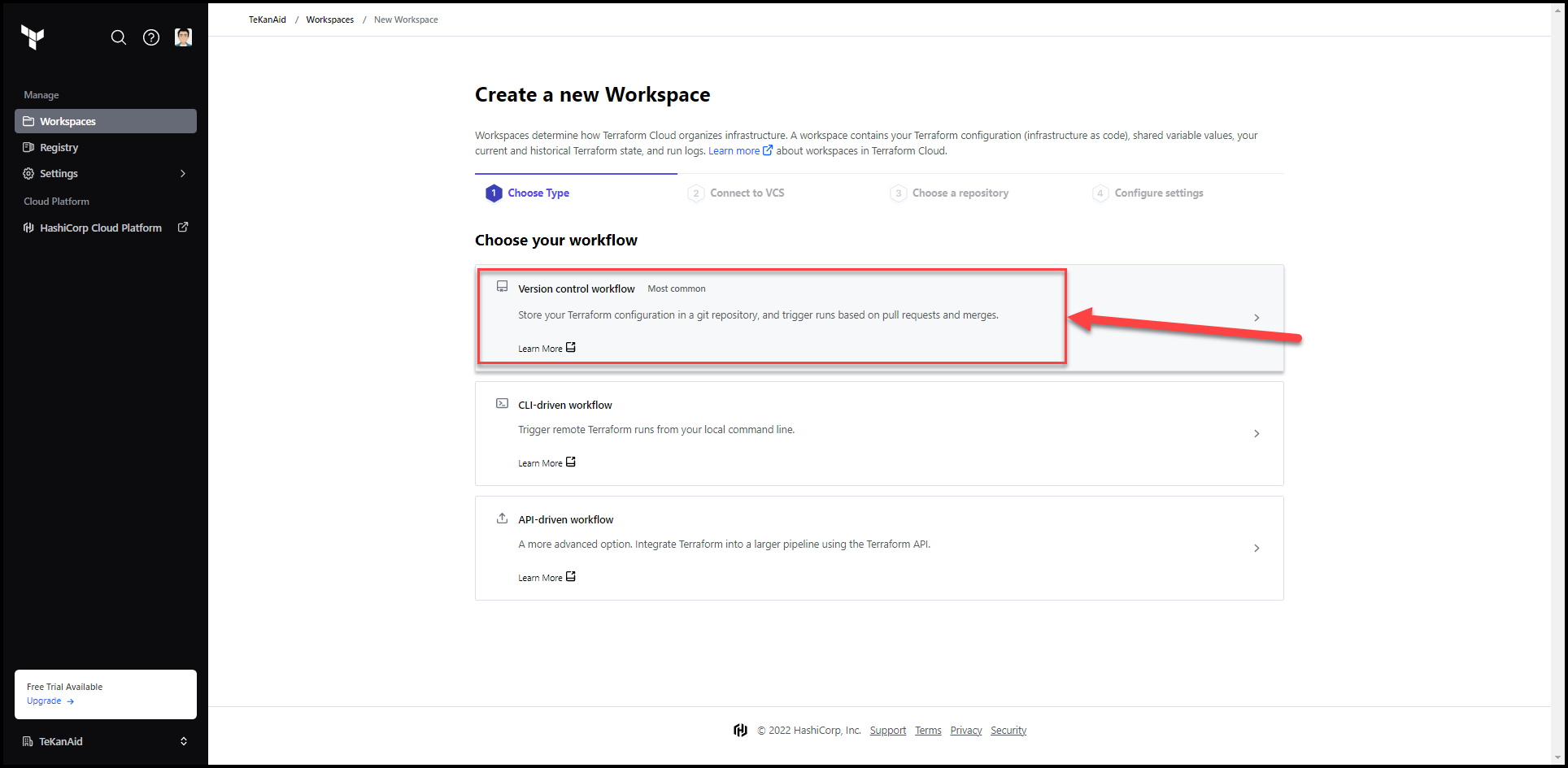 Migrate Secrets from AWS Secrets Manager to HashiCorp Vault with Terraform 65 Choose the version control workflow