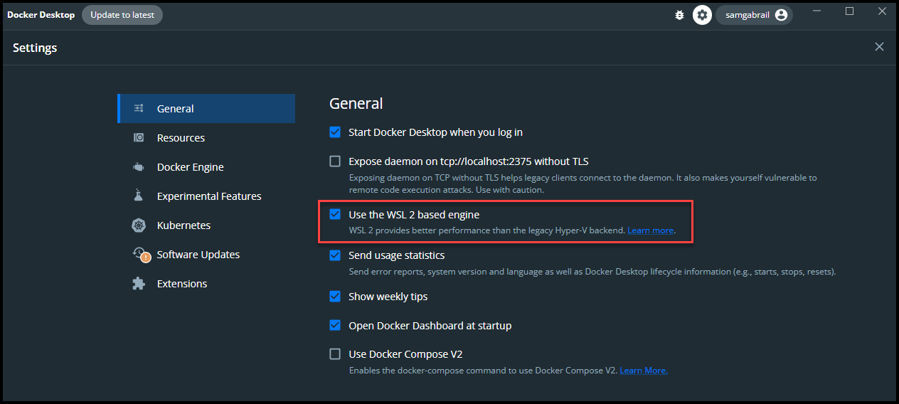DevOps Engineer NOT on Linux? Check out WSL2 14 Docker with WSL General Tab